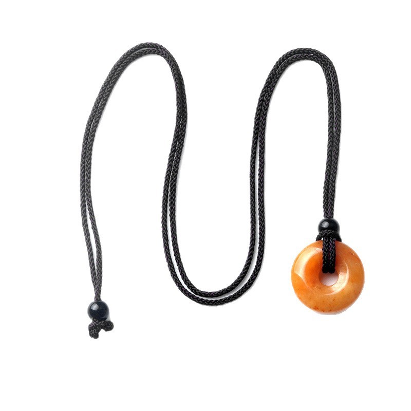 20mmNatural Stone Lucky Peace Pendant Jewelry Charm Bead Pendant Handicraft Rope