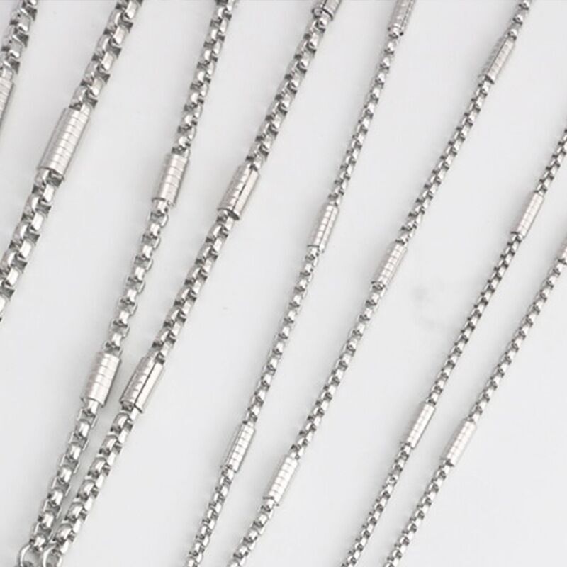 1.5/2/2.5/3mm Woman Man Stainless Steel Barrel Square rolo Box Chain Necklace