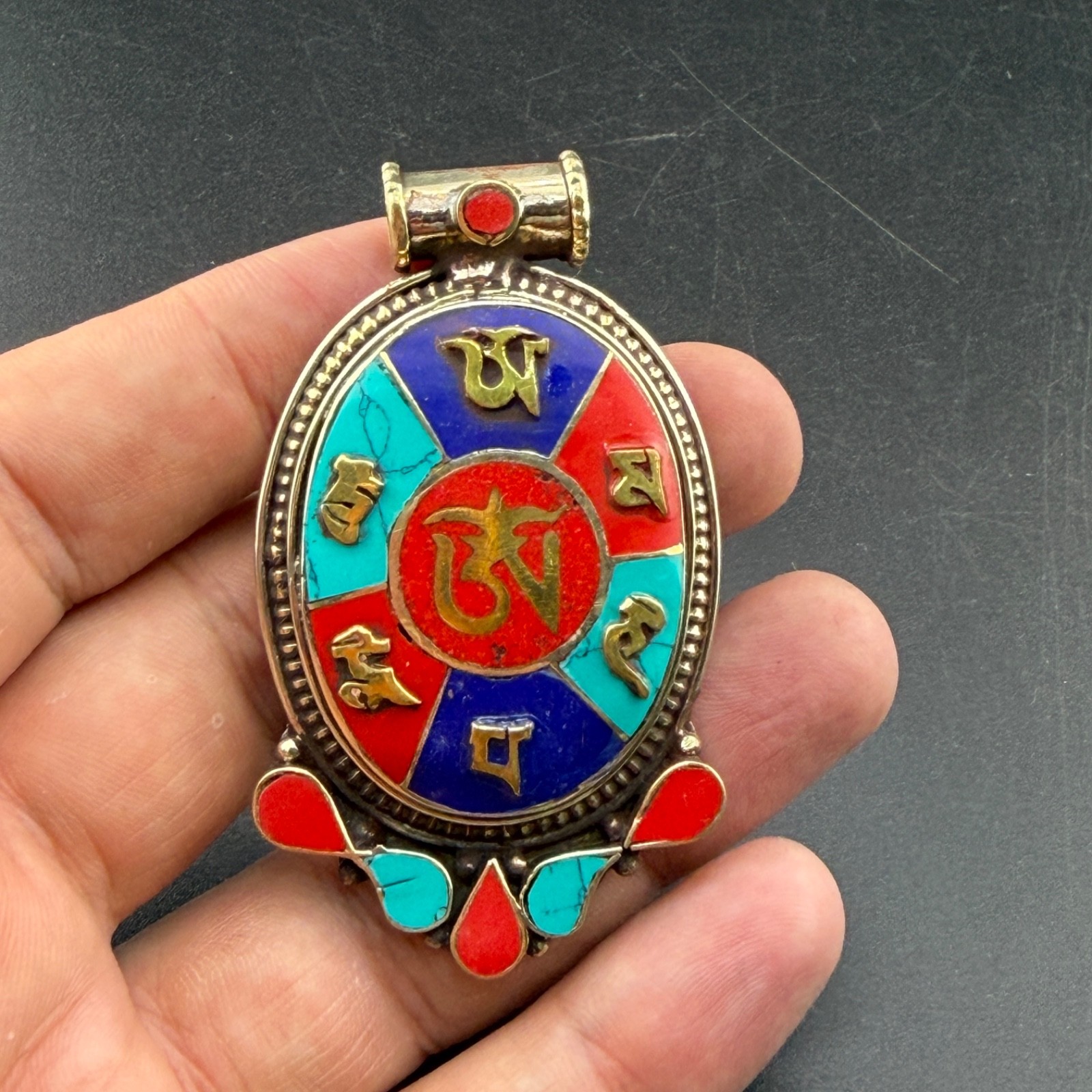Tibetan handmade beautifully crafted multicolor pendant