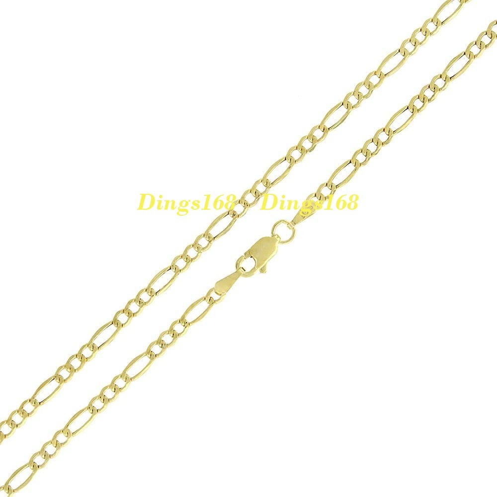 Unisex Real 18K Gold Filled 28 inch 3mm Wide Italian Figaro Chain Necklace K139G