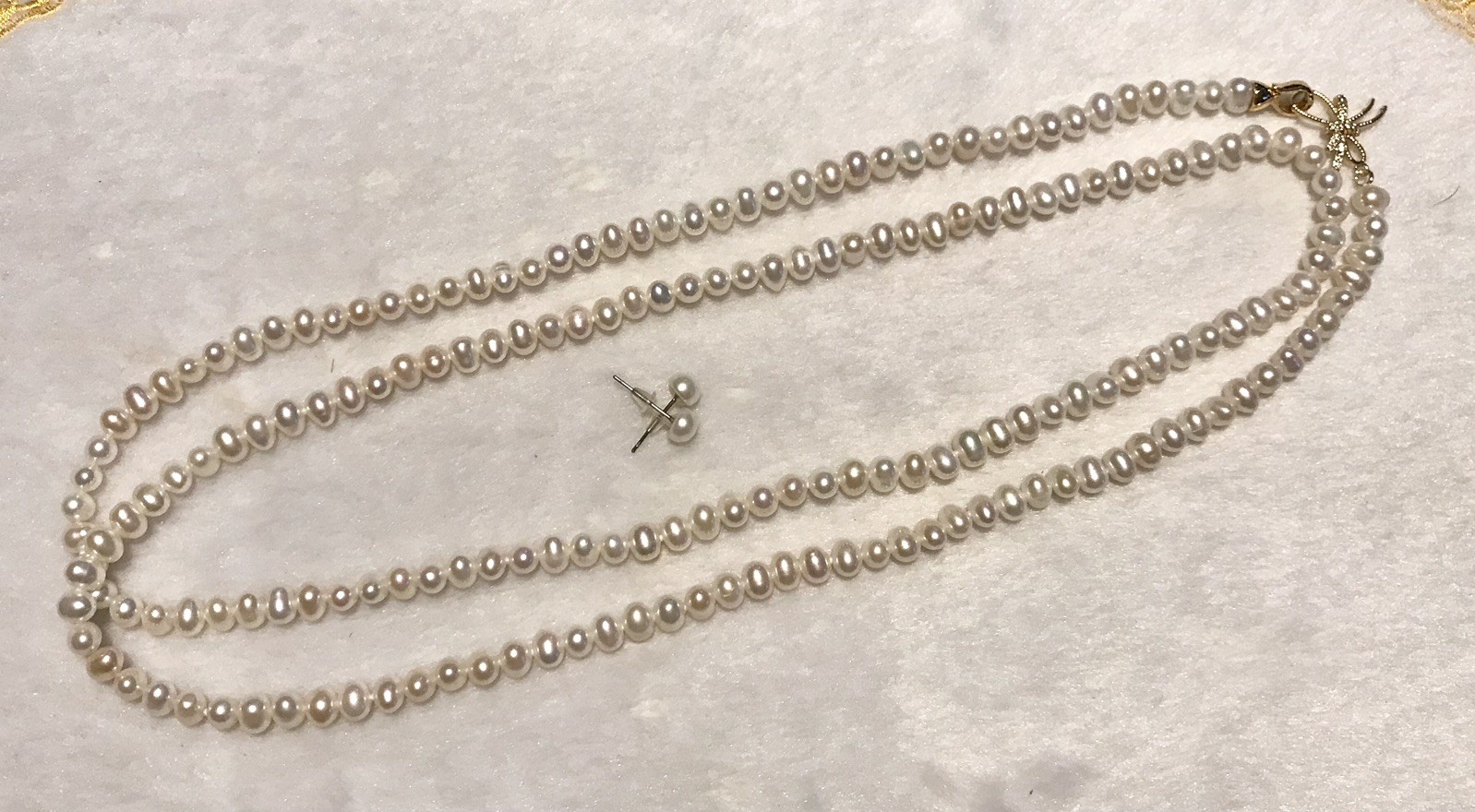 ✨ 6–7mm Freshwater Pearl Necklace & Stud Earrings Set ✨（P0141)