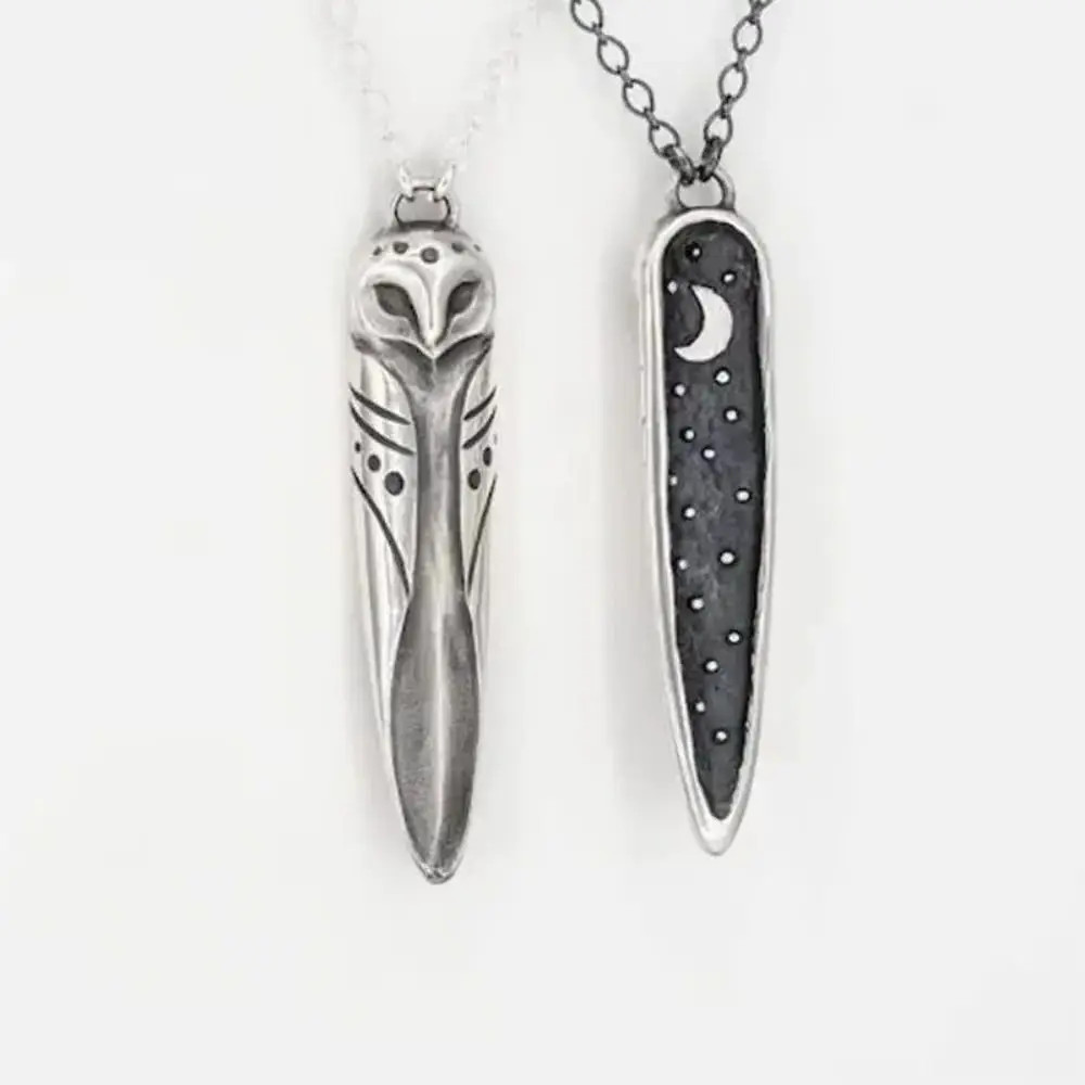 New Simple Fashion Niche Punk Style Retro Creative Animal Owl Star Moon Pendant