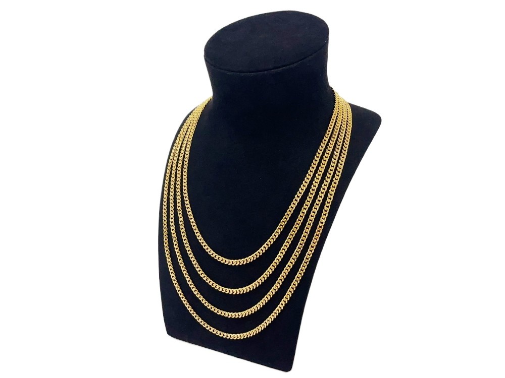 18k gold 4mm Mens Miami Cuban Link Chain SOLID yellow gold Necklace 20-26 in