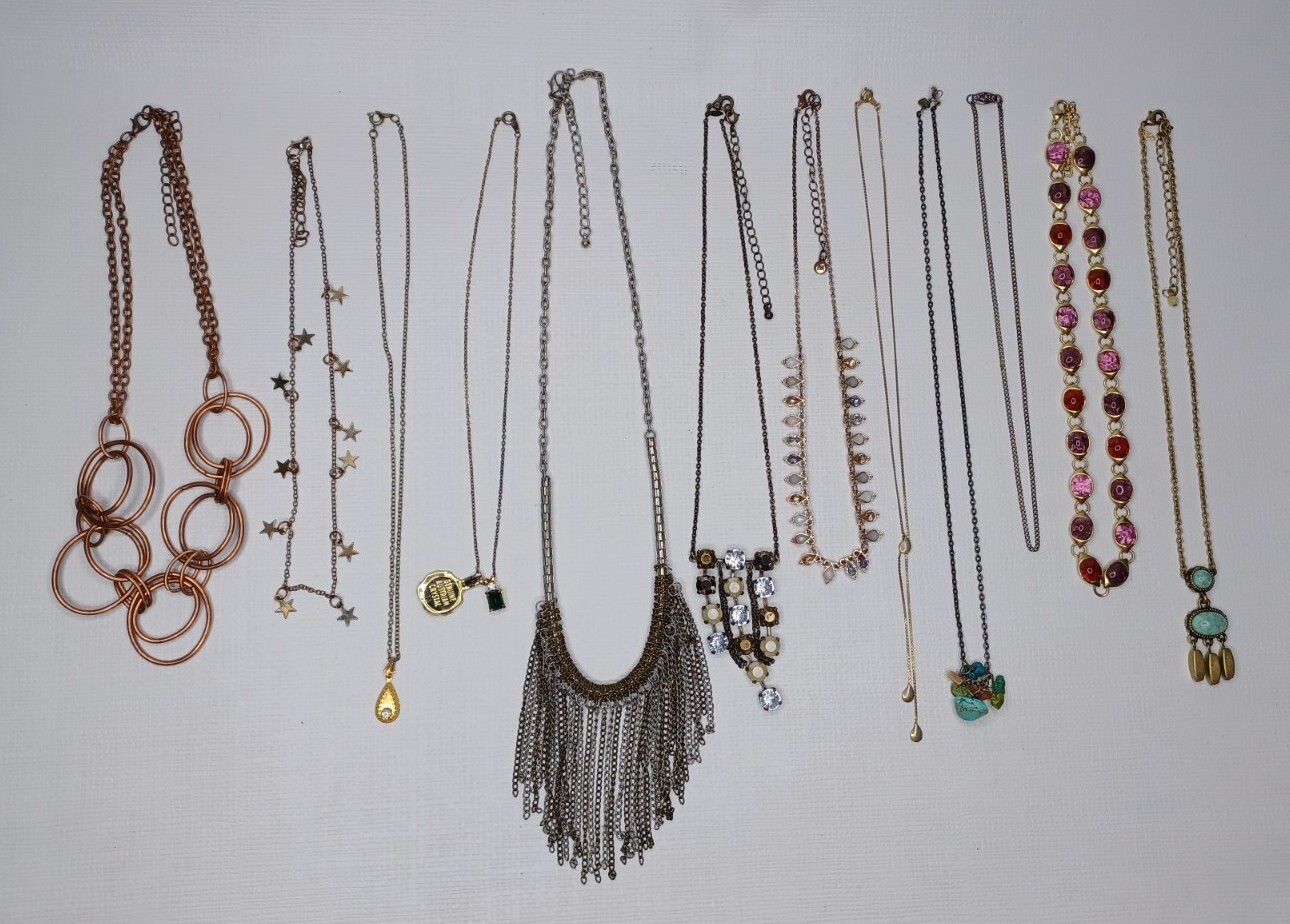 Necklace Lot Of 12 Necklaces Various Lengths Multicolor