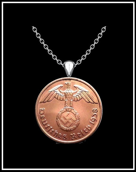 THOUSAND YEAR REICH Necklace – Copper Reichspfennig Coin – WW2 Nazi Germany