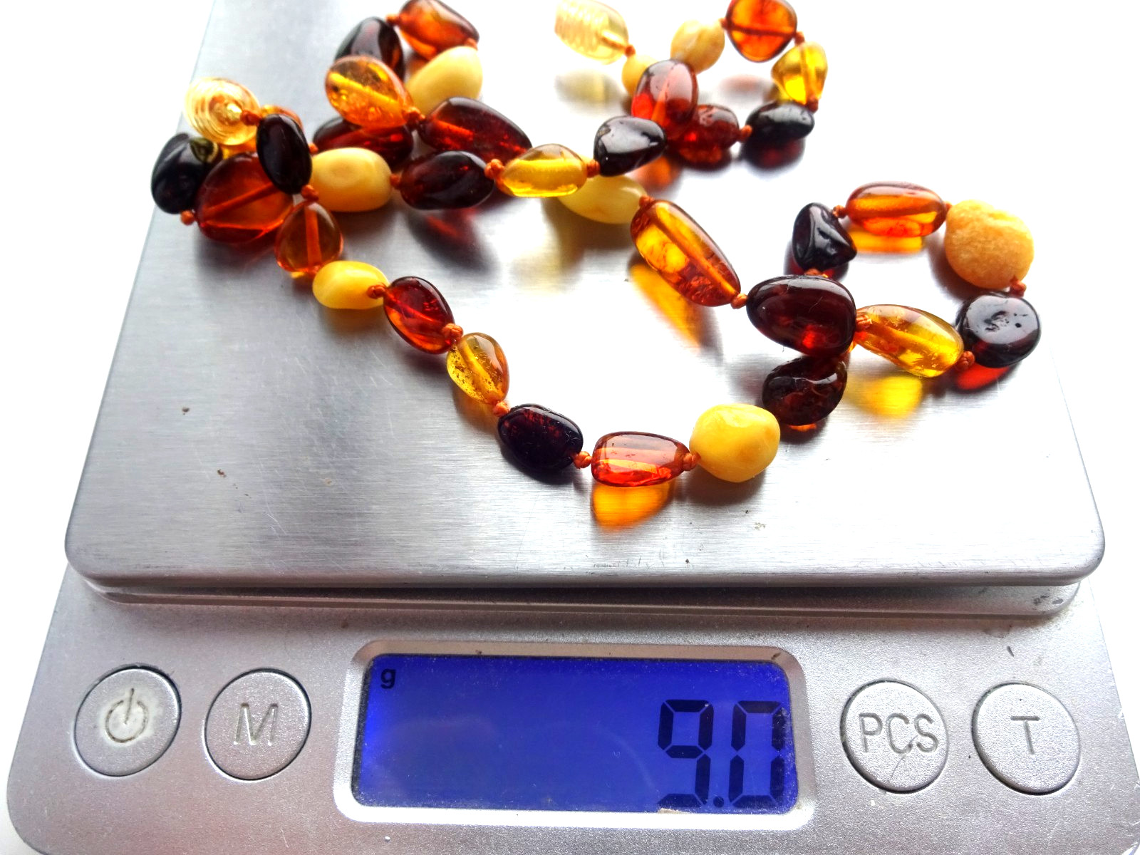 Genuine Baltic Amber Necklaces Polished Oval Multicolored Beads 46cm (18″)