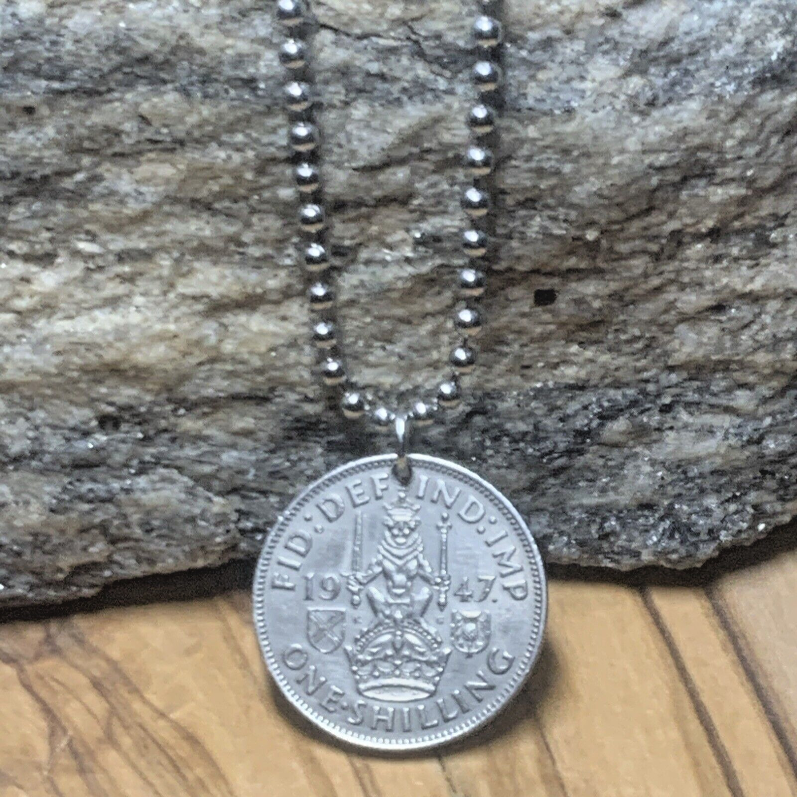 1947 United Kingdom 1 Shilling Coin Pendant. Unisex Necklace. Great Gift 🎁