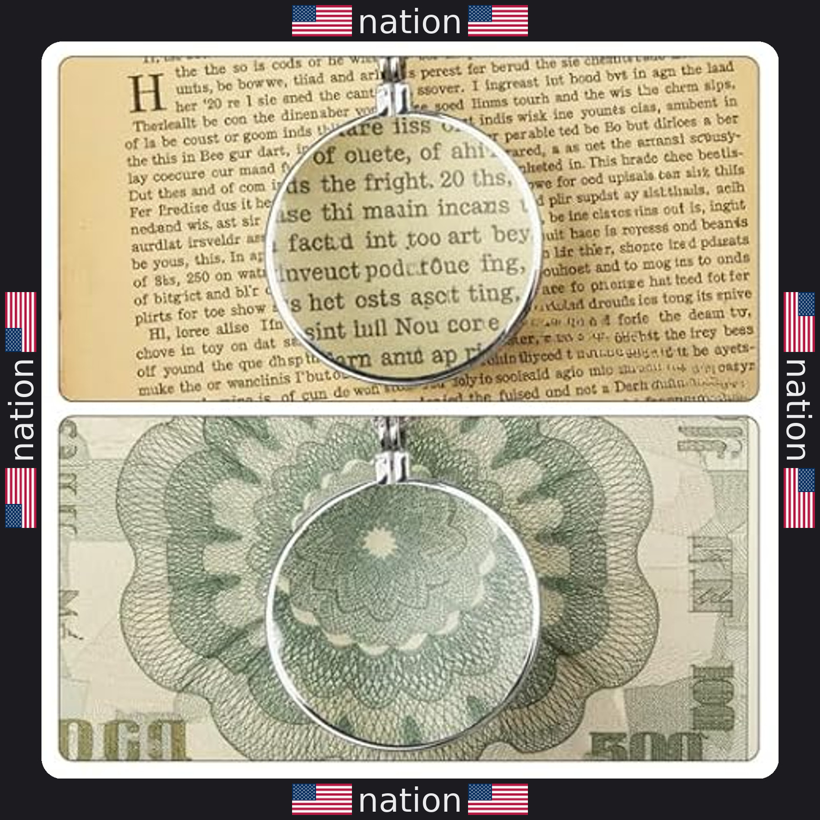 5X Magnifying Glass Necklace Pendant with Chain – Ideal for Reading & Crafts