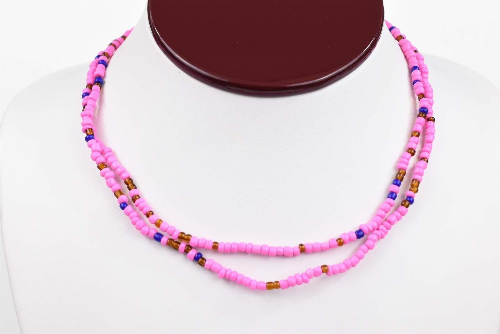 Lot 7 Handmade Studio Beaded Stretch Necklaces 30 in Each Turquoise Multicolor