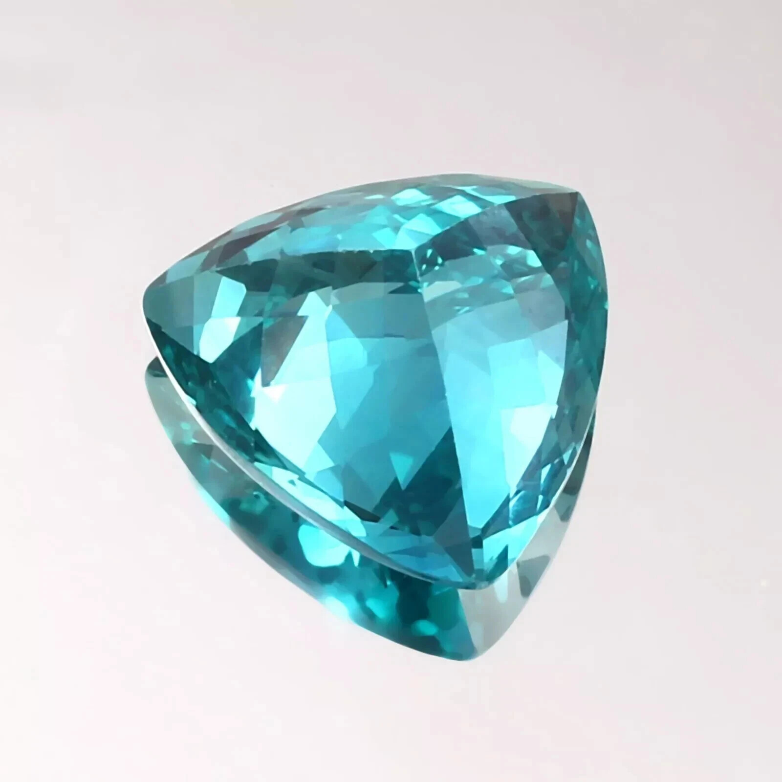 AAA 10 Ct+ Natural Brazil Green Paraiba Tourmaline Loose Trillion Cut Gemstone
