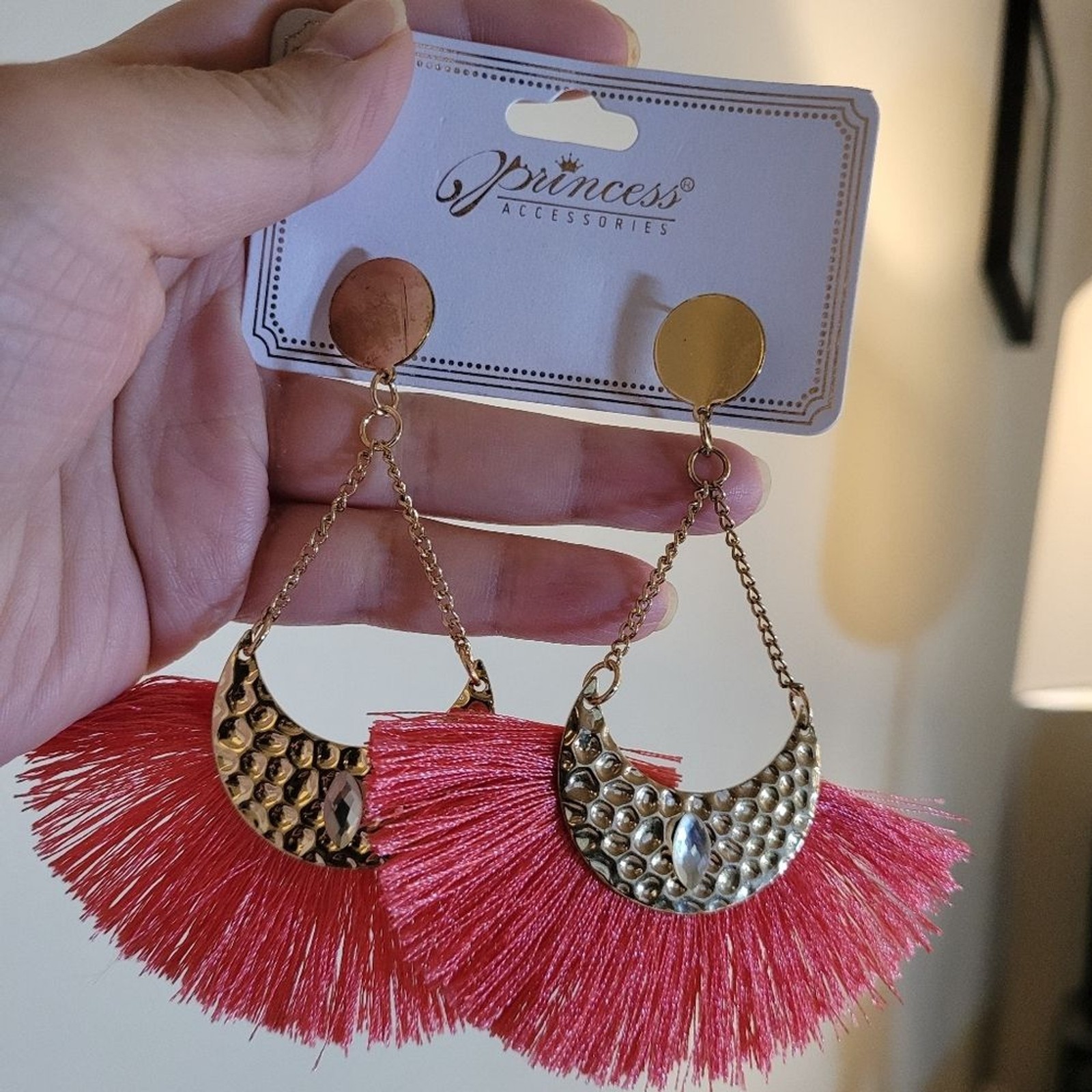 Gold and Pink Earrings