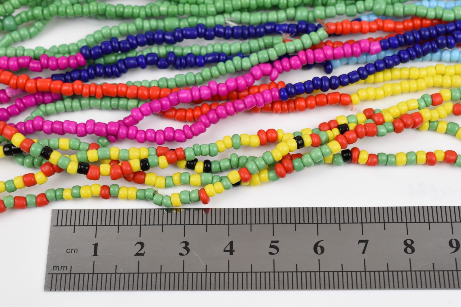 Lot of 7 Handmade Micro Bead Cord Necklaces 30 in Stretch Wrap Bracelet
