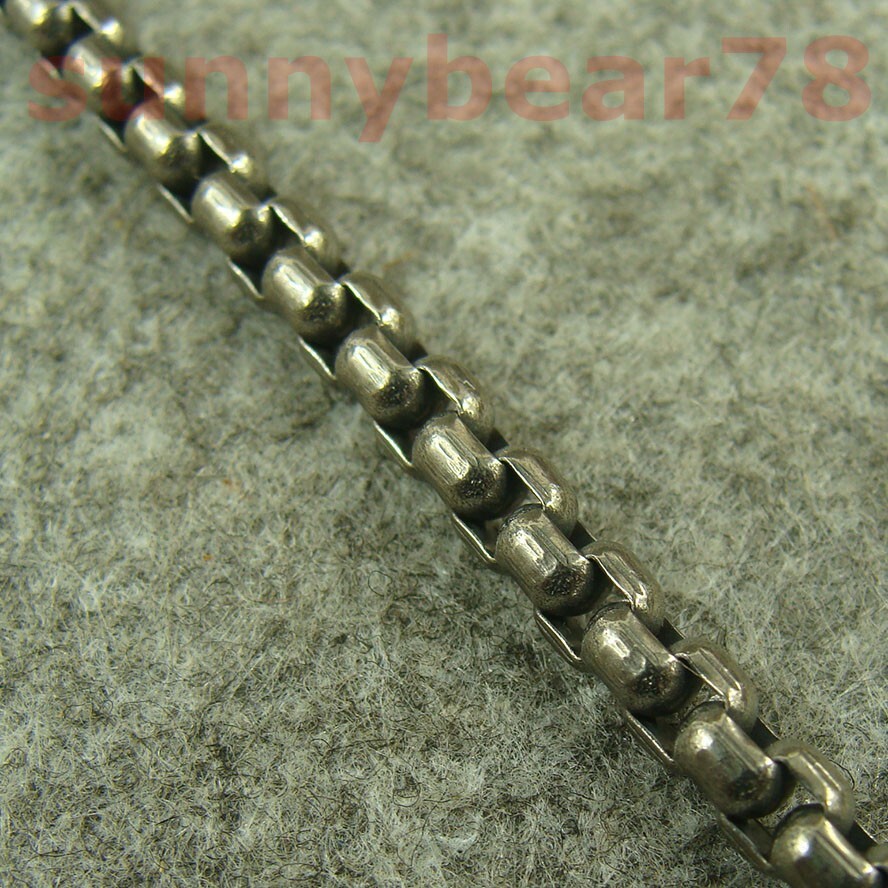 4mm Pure Titanium Anti allergy Rolo box chain Necklace 23/25/27/29/31 inch H259