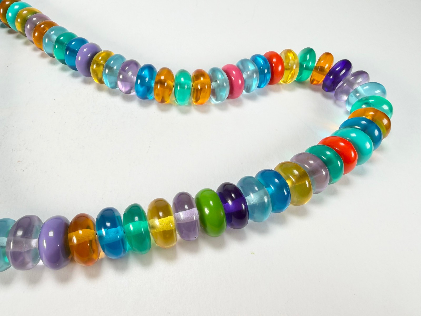 Jackie Brazil “Bela” Transparent Paris Mix Resin Mini Wheels 110cm Necklace