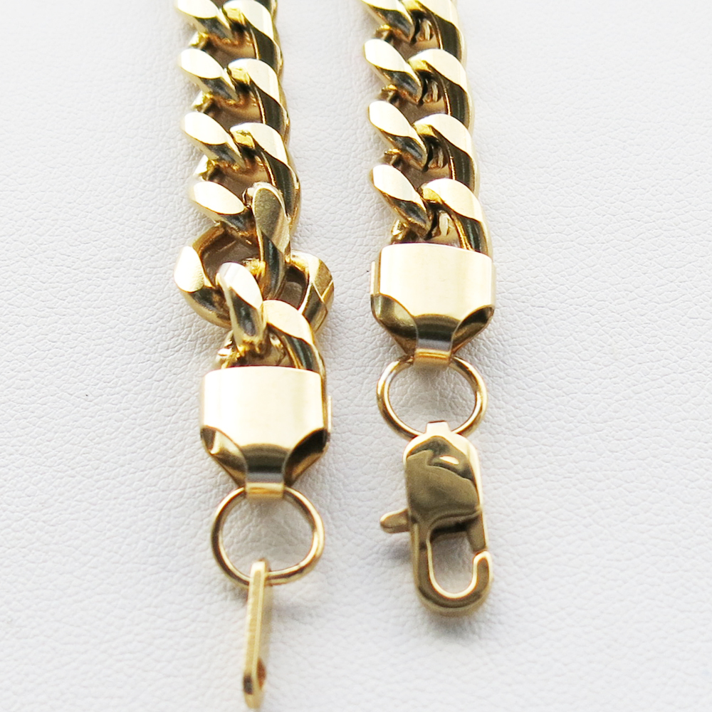 18K Gold Plated Cuban/Curb Link Chain Necklace or Bracelet