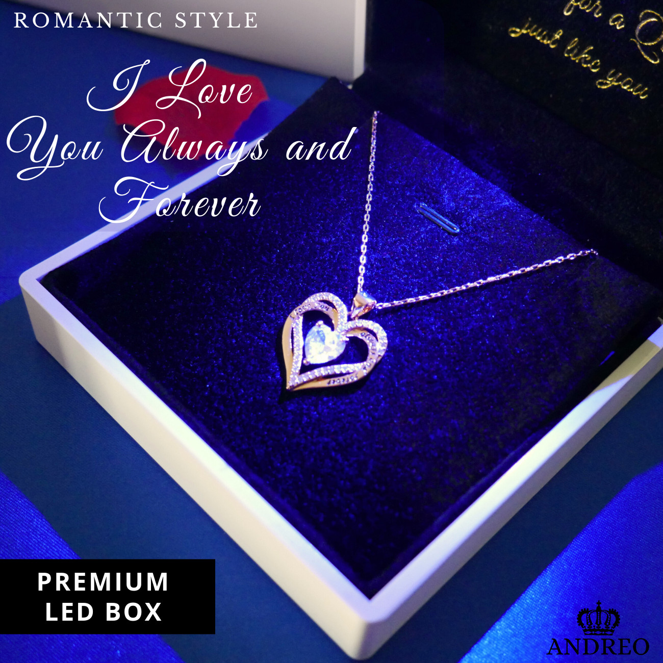 18k Heart Grandma CUSTOM Necklace for Grandmother Birthday Gifts ANDREO