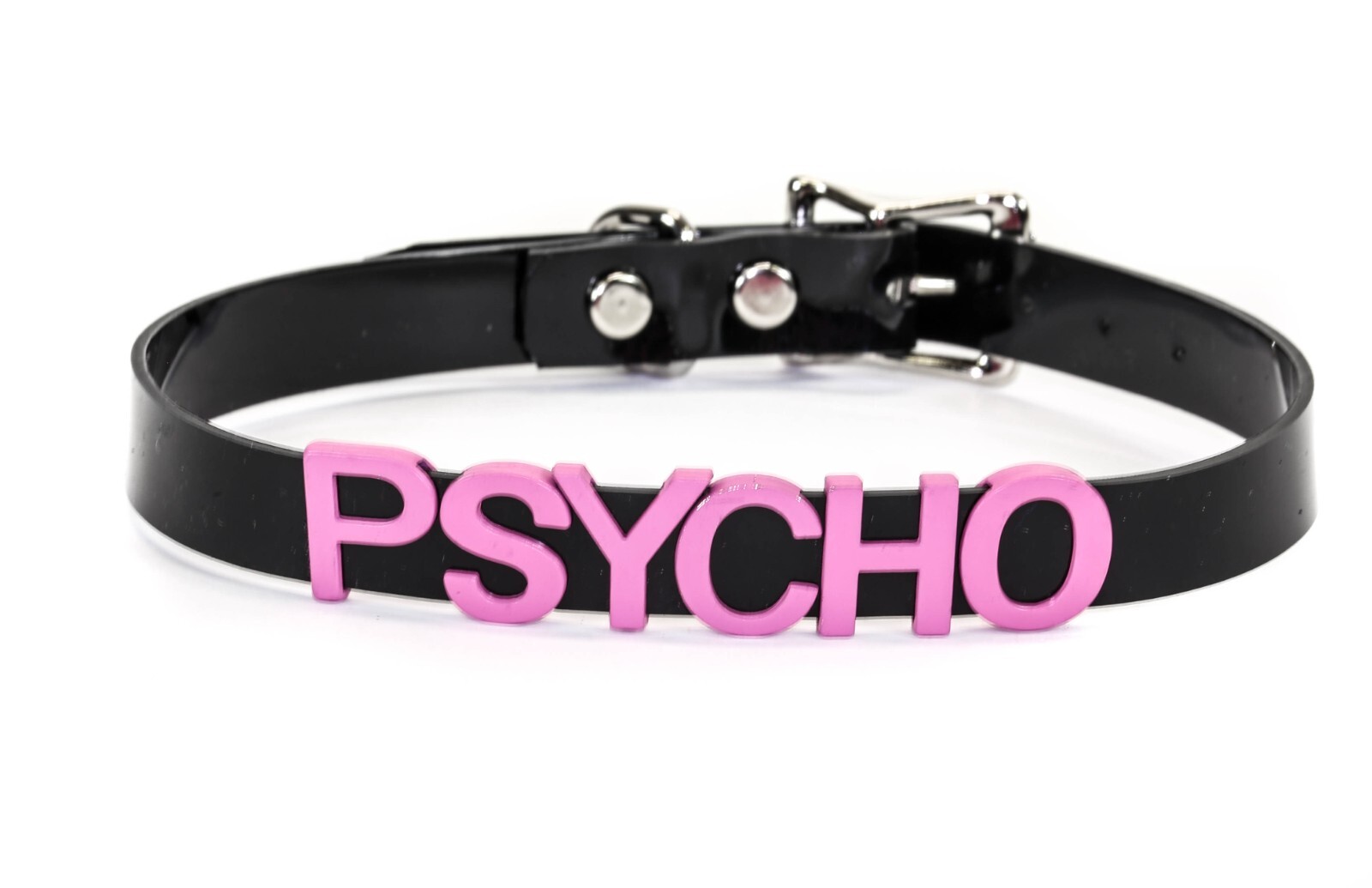 Black Vinyl Slave Name PVC Pink Bdsm-Choker-Slut-Collar-Choker-Adult-Kinky