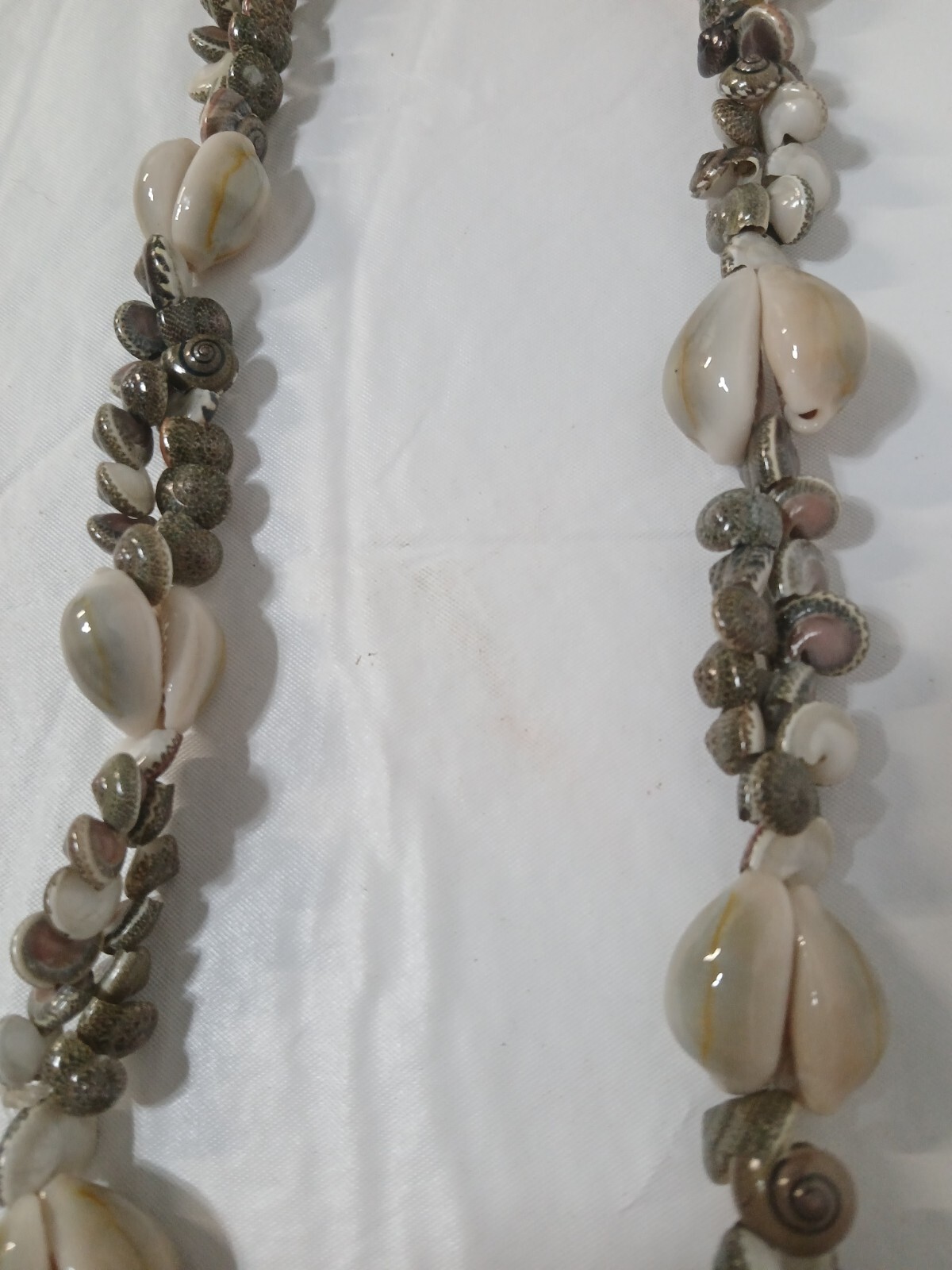 Long Mixed Natural Sea Shell Nautical Ocean Necklace 16” Multi-colored Various