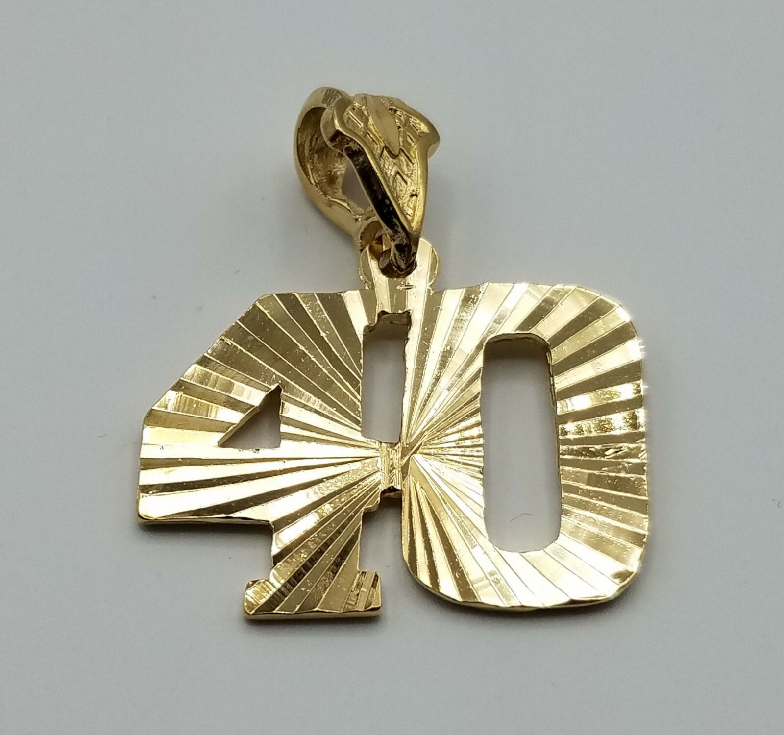 Gold Number Pendant a larger Diamond-Cut 24k GP Jersey Numbers 26-50