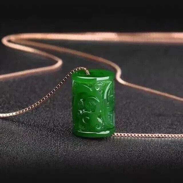 Natural Ice Green Jade jadeite Beads Lucky Amulet Pendant&Necklace jewelry 转运珠
