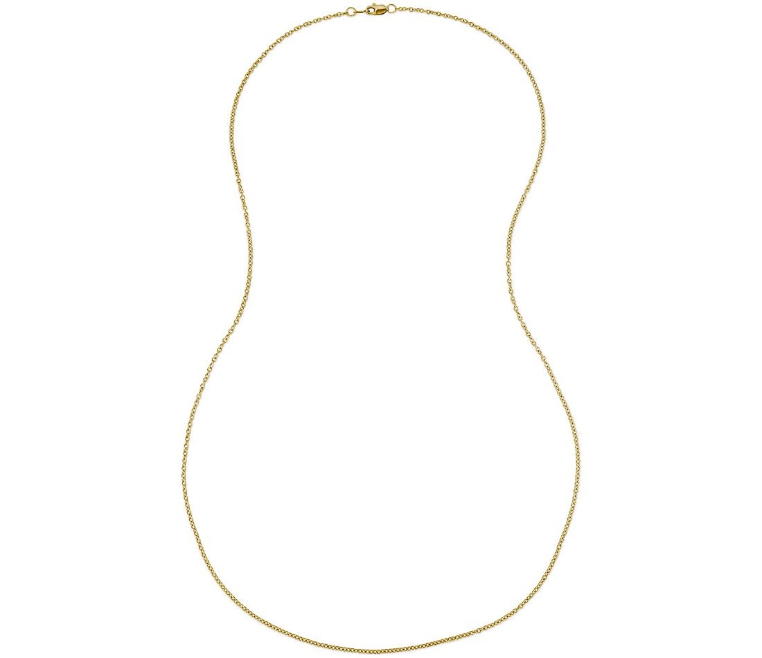 18K Yellow Gold Filled 18″ 1.2 mm Thin Flat Cuban Curb Link Chain Necklace X819G