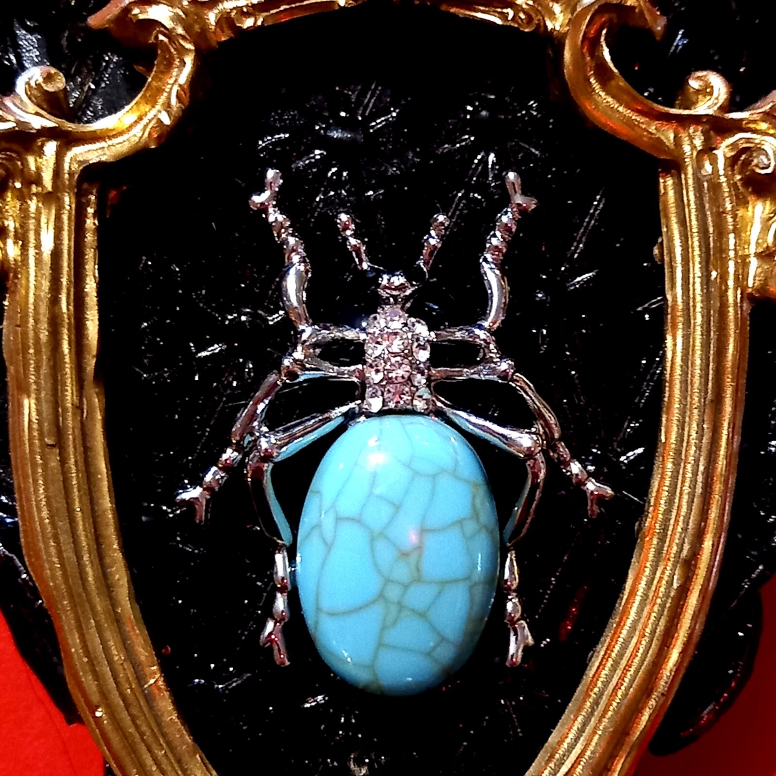 necklace woman pendant art deco nouveau talisman luck luxury jewelry blue spider
