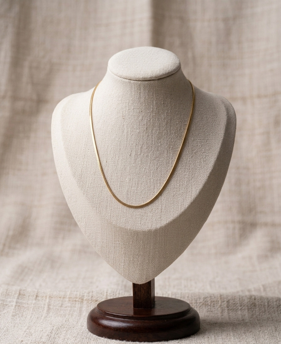 18kt Yellow Gold Plated Snake Chain Necklace 18 inch for women