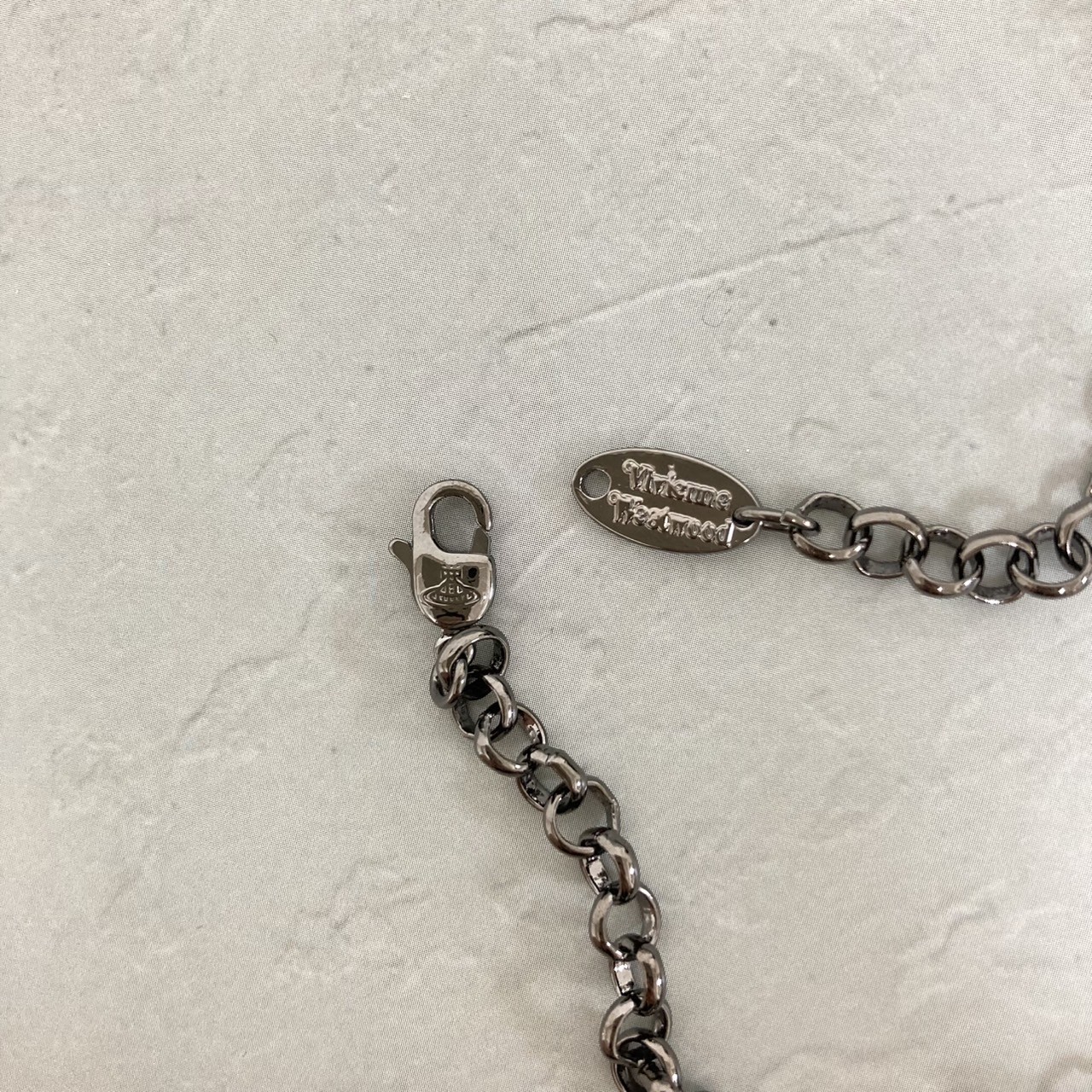 Vivienne Westwood Necklace Medium Orb Gunmetal x Black Top 6.5cm C:80cm w/drawst