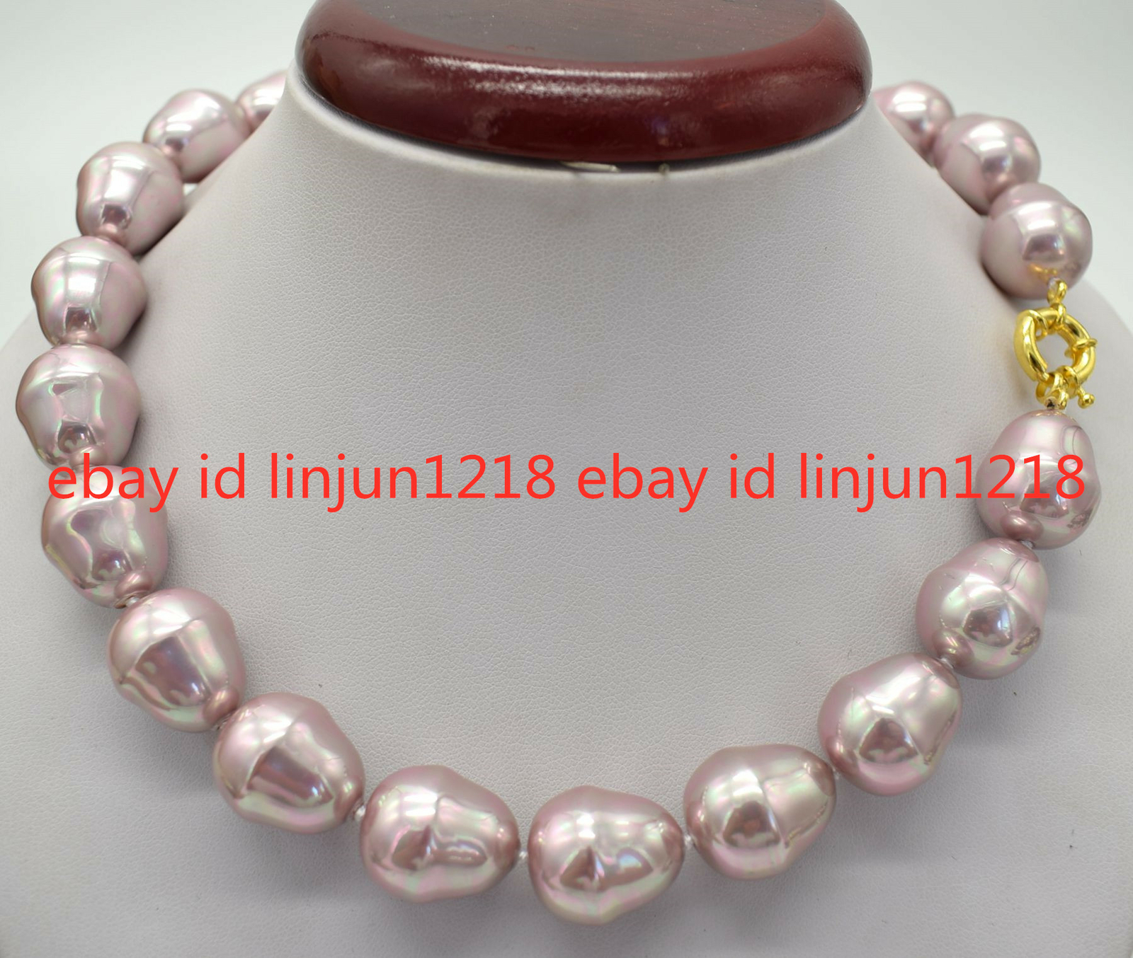 HUGE AAA++ LARGE FASHION 20MM SOUTH SEA PURPLE BAROQUE SHELL PEARL NECKLACE 18″