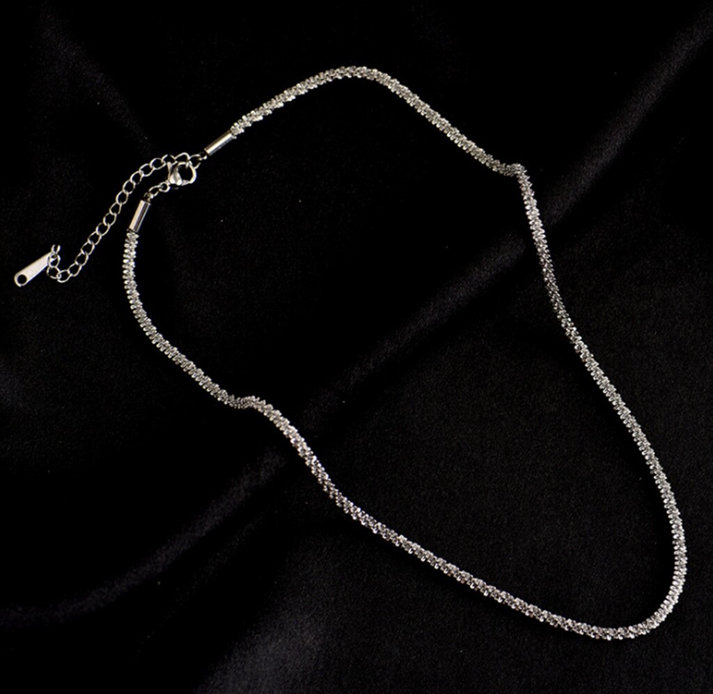 Girl / Women Titanium Stainless Steel Margarita Chain Choker Necklace 14.5-16″