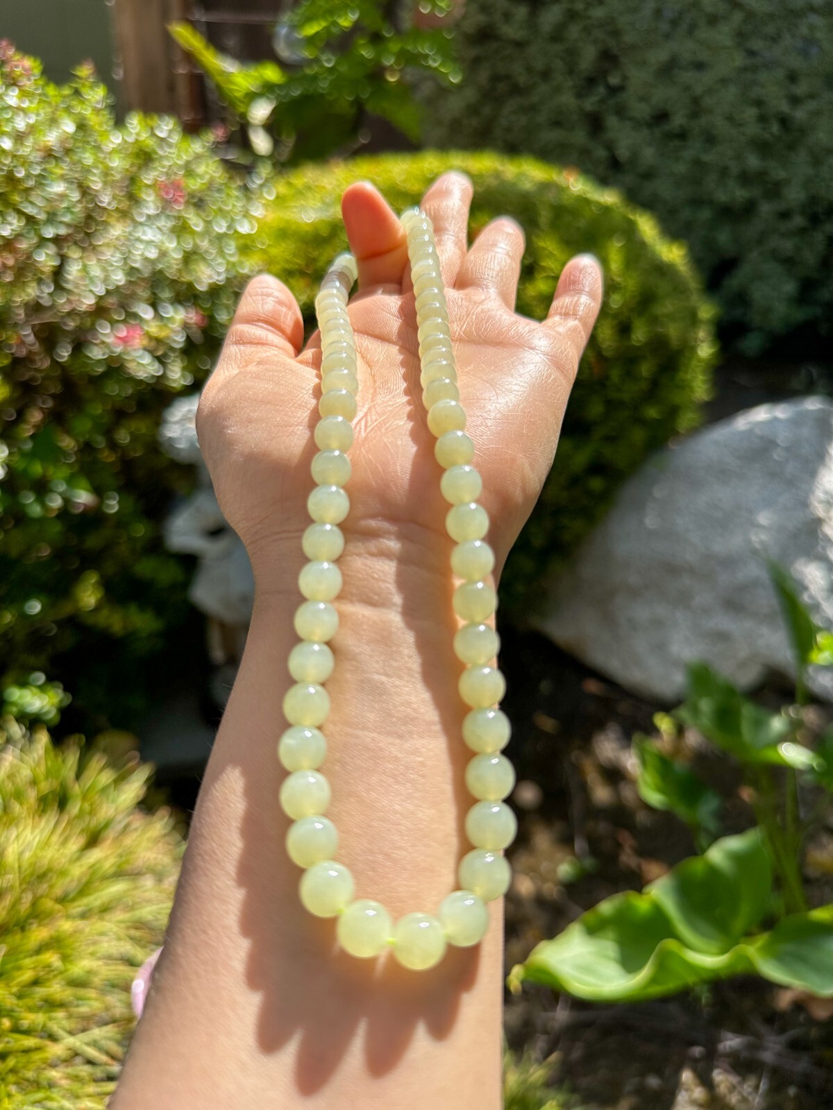 7mm High Grade Oily Yellow Nephrite Necklace｜高级若羌黄口和田玉项链