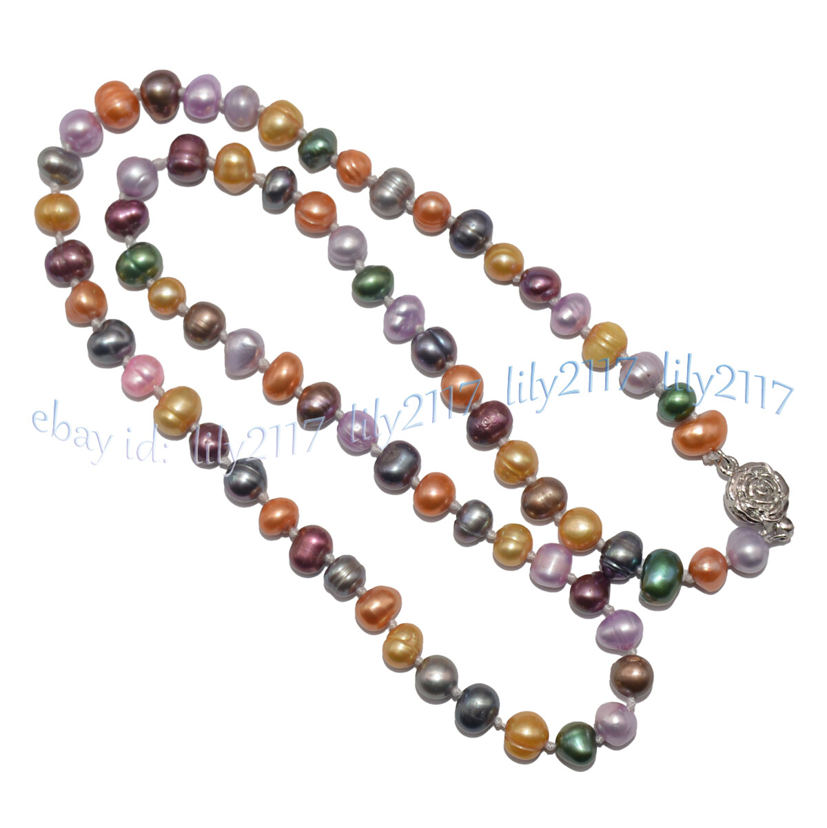 Natural 6-7mm Multicolor Freshwater Pearl Necklace Bracelet Earrings Jewelry Set