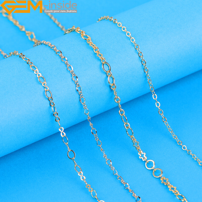 Women Cable Chains Brass Necklace Jewelry Making 39.3″ 14K Gold Filled Chain