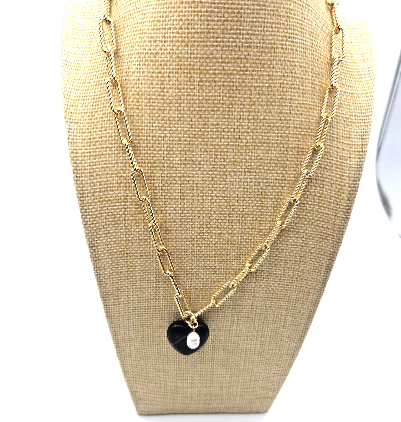 Talbots 18-20in. Link Chain Necklace with Heart Pendant