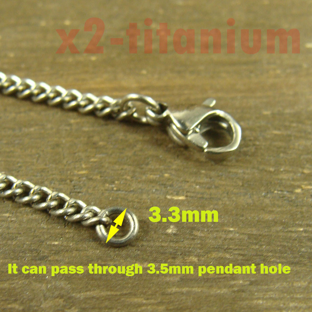2.2mm Titanium 65 / 60 / 55mm Curb chain Clavicle necklace anti-allergy XTi209