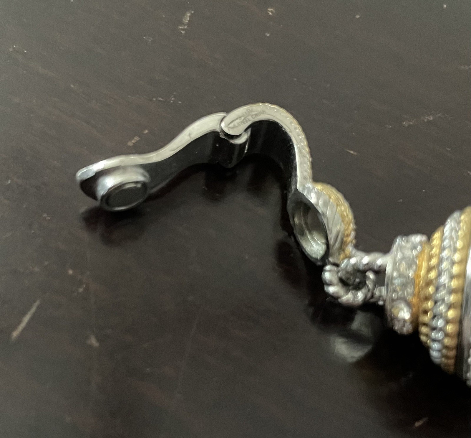 Emma Skye DSMK Stainless Steel/Gold Plate Chunky Necklace with Crystal Enhancer