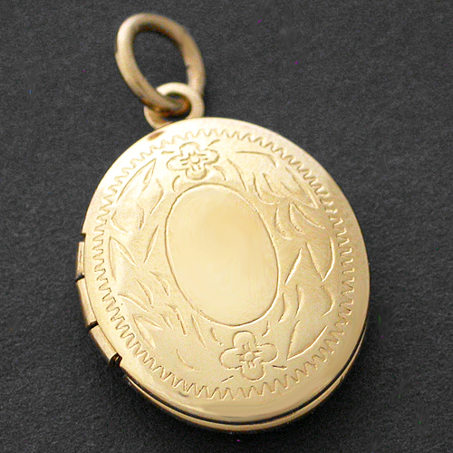 14k Gold GL Oval Hand Engraved Opening Pendant Keepsake Locket | LIFETIME GUAR