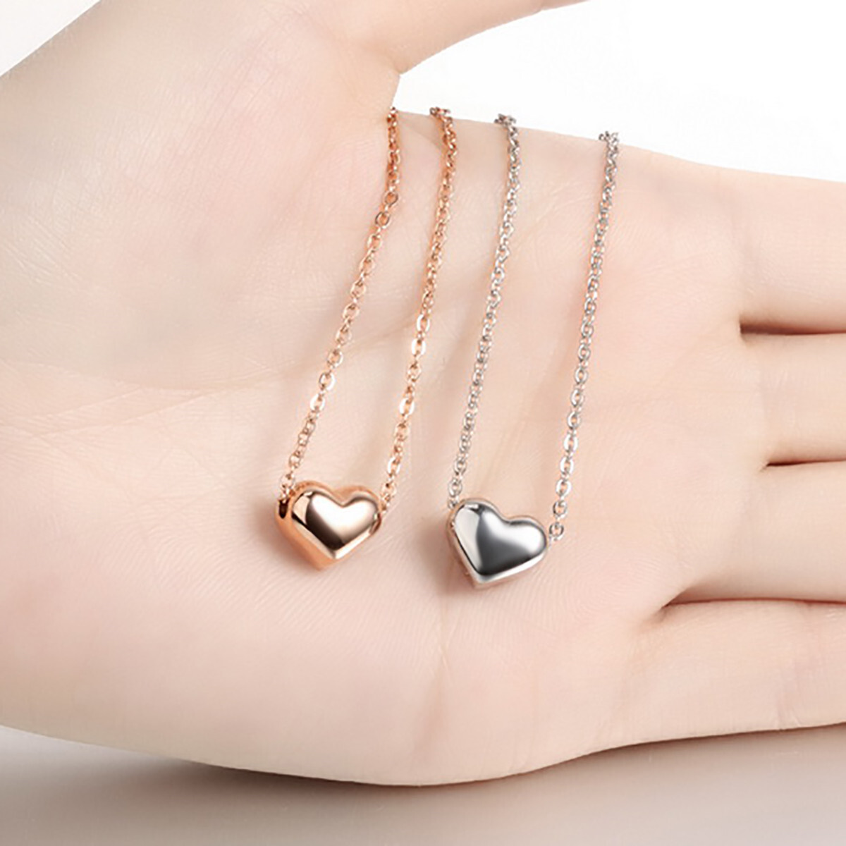 Women’s Girls Stainless Steel Heart Pendant Necklace Chain Valentine’s Day Gift