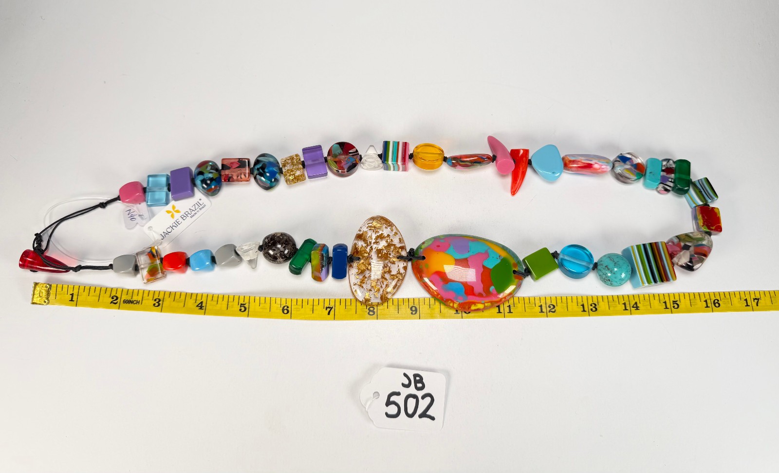 Jackie Brazil “Fusion” Mix Colours Long 110cm Bead Necklace ( N0040 )