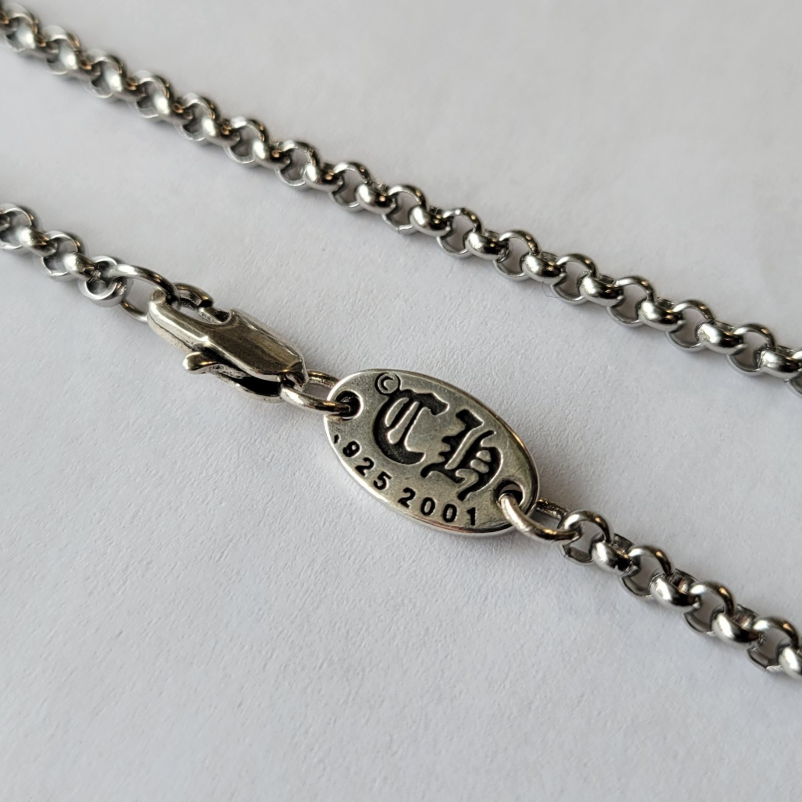 Chain Necklace, 925 Sterling Silver Plated, Engraved, 50 cm