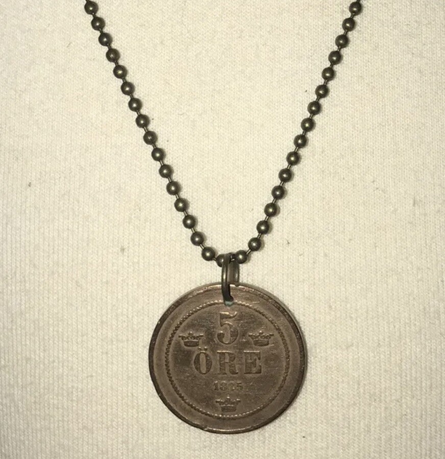 Sweden 5 Öre Norway Coin Pendant Date. Real Antique Coin. DATE VARIES… 🎁