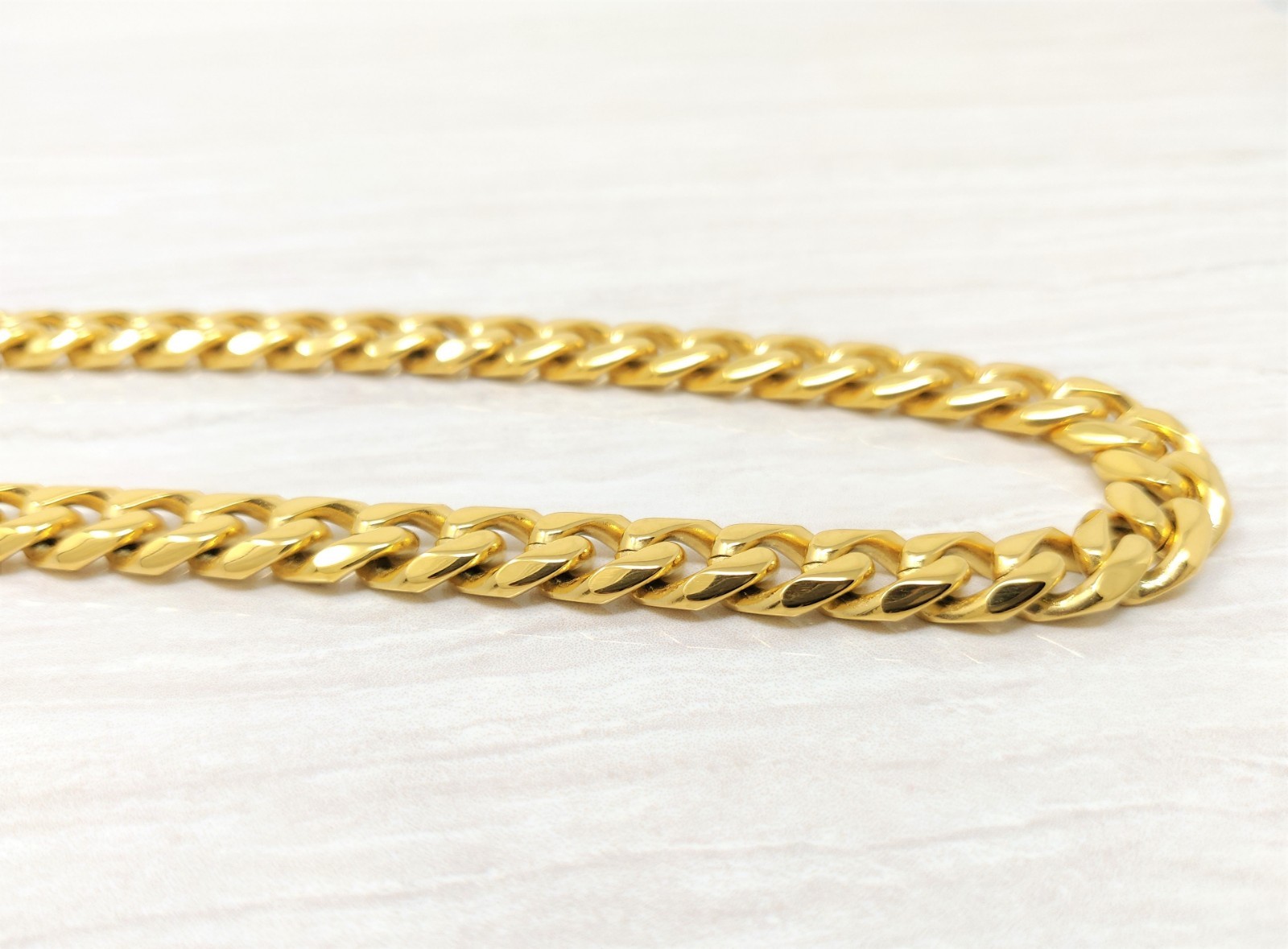 Miami Cuban Curb Link Chain Necklace or Bracelet 18k Gold Plated Stainless Steel