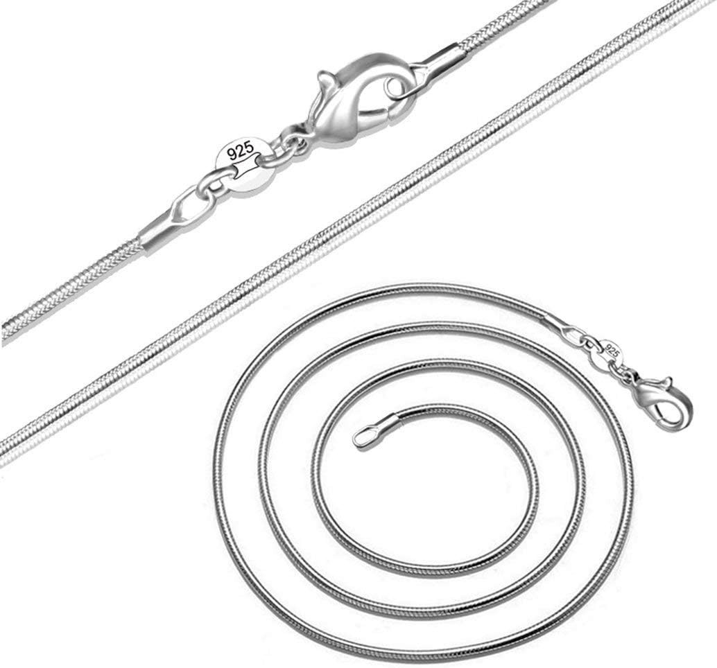 Fashion 925 Sterling Silver 1mm Snake Chain Necklace Jewelry for Men & Women