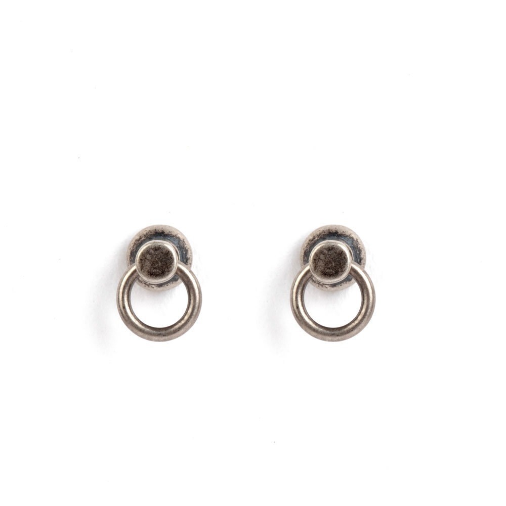 Door Knocker Mini Hoop Ear Stud Earrings Punk Vintage Gothic 925 Sterling Silver