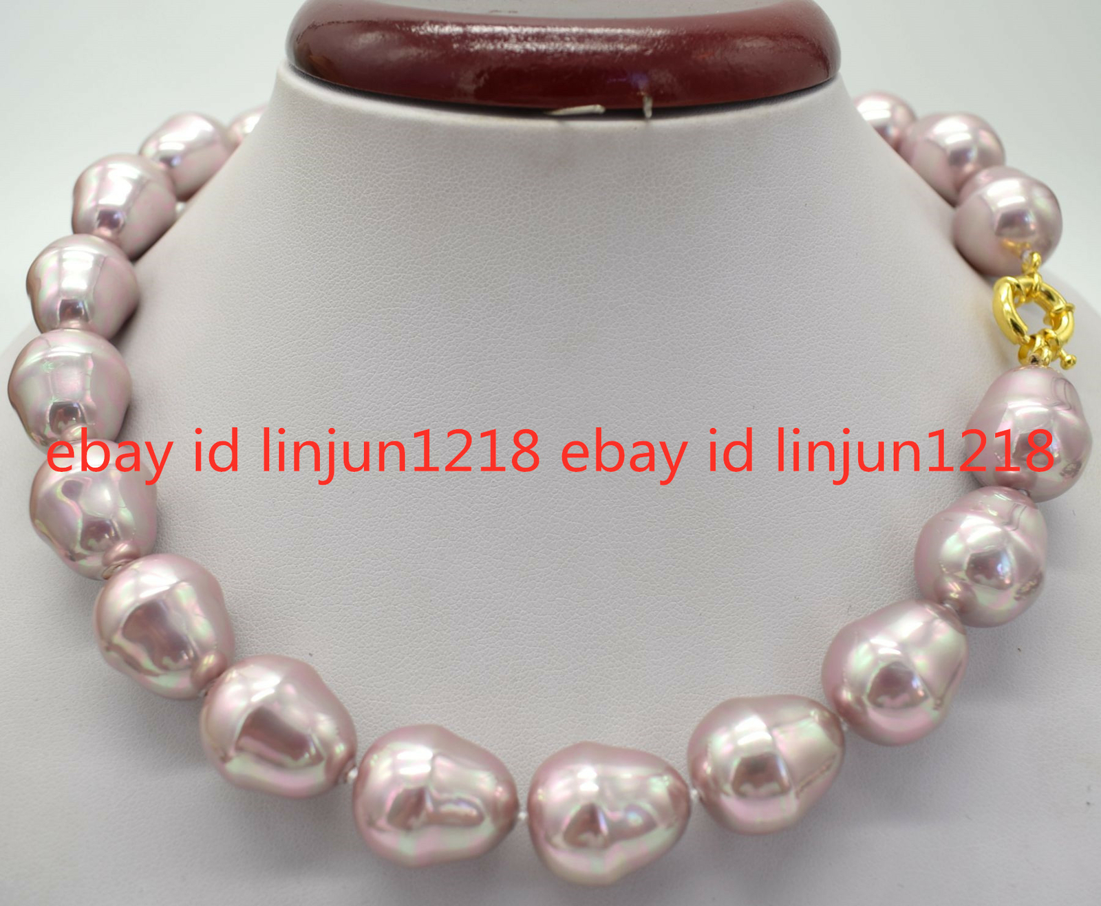 HUGE AAA++ LARGE FASHION 20MM SOUTH SEA PURPLE BAROQUE SHELL PEARL NECKLACE 18″
