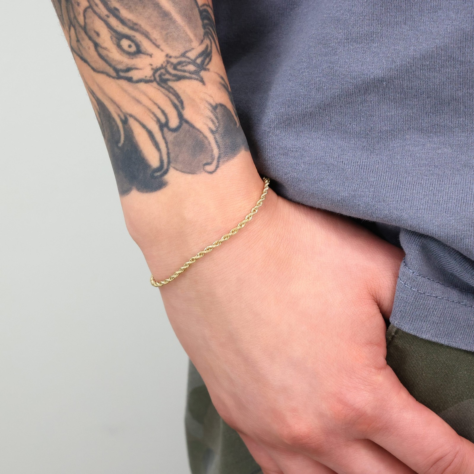 10K Yellow Gold 2mm-7mm D/C Rope Chain Bracelet Men Women 7″ 7.5″ 8″ 8.5″ 9″