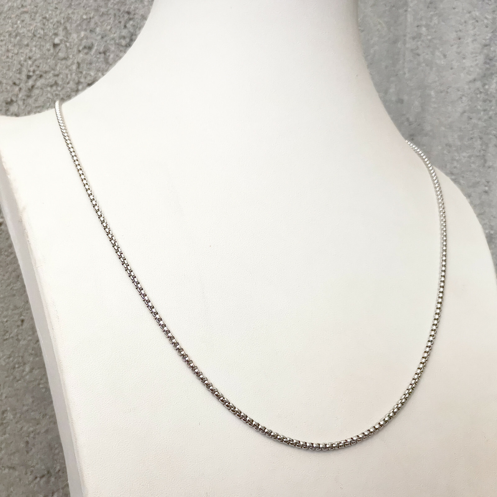 Rounded box chain stainless steel bracelet or necklace Venetian chain 7–34 inch