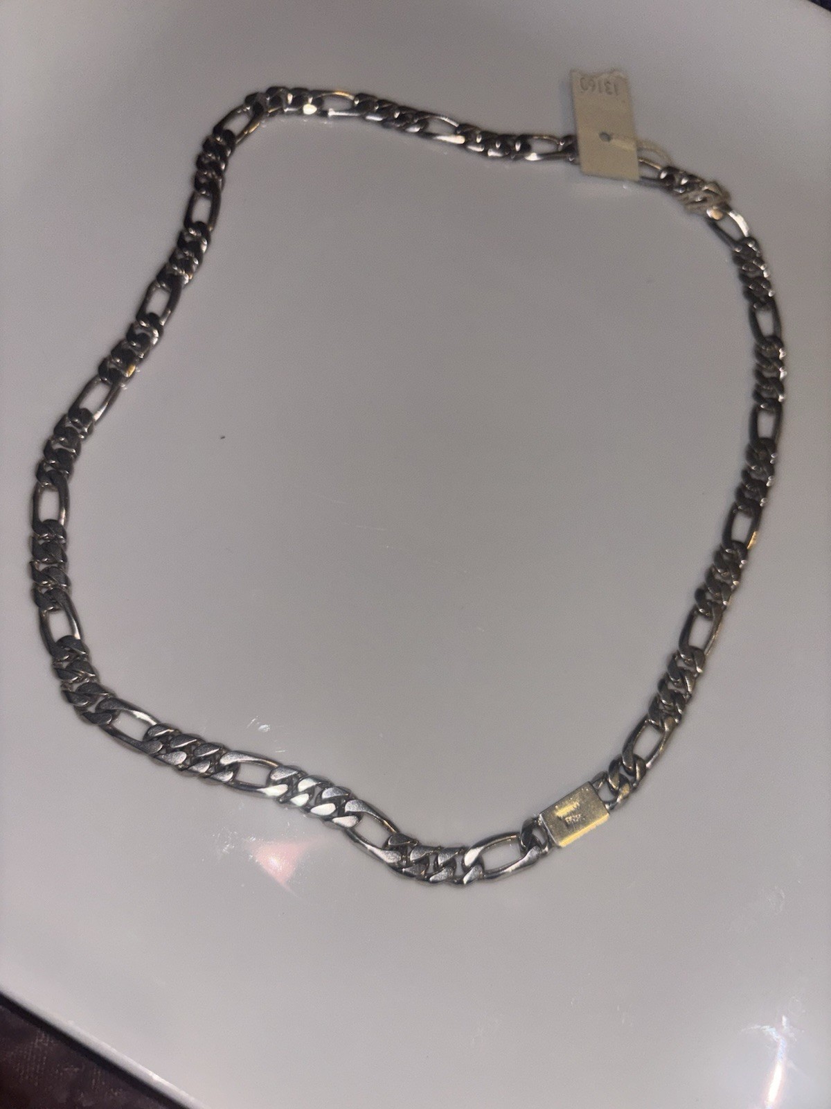 925 Silver Figaro Link Chain Necklace