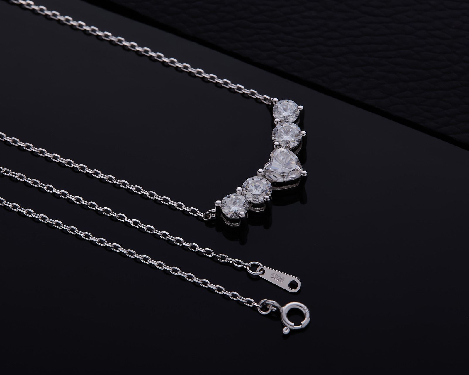 Star Heart Moissanite 925 Silver Necklace D Color VVS1 for Luxury Jewelry Gift