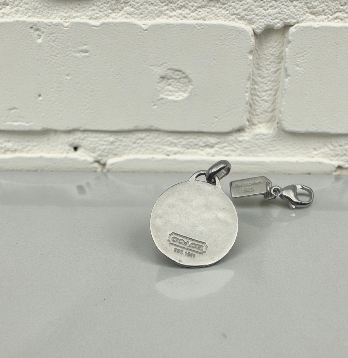 Coach Vintage Semi Hammered 925 Sterling Silver Coin Bombe Snaphead Pendant Y2K